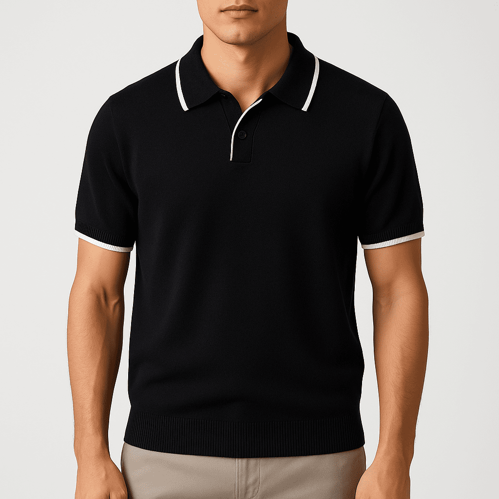 Soren Tailored Polo Shirt – Slim Fit with White Contrast Collar
