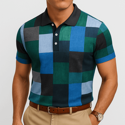 Callum Check Polo Shirt – Bold Plaid Pattern in a Lightweight Cotton Blend2
