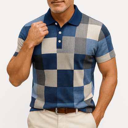 Callum Check Polo Shirt – Bold Plaid Pattern in a Lightweight Cotton Blend3