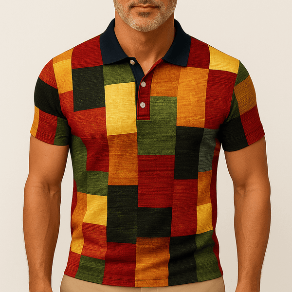 Callum Check Polo Shirt – Bold Plaid Pattern in a Lightweight Cotton Blend