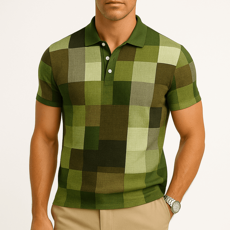 Callum Check Polo Shirt – Bold Plaid Pattern in a Lightweight Cotton Blend
