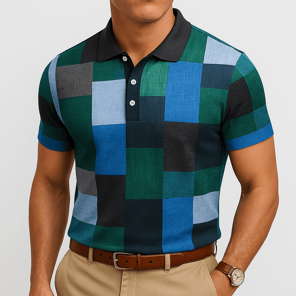 Callum Check Polo Shirt – Bold Plaid Pattern in a Lightweight Cotton Blend