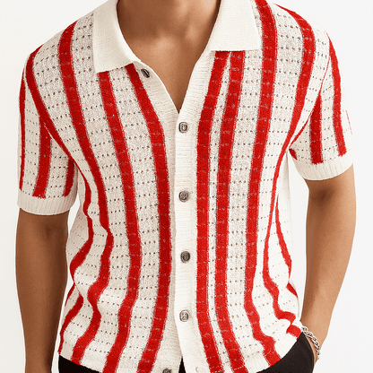 Rowan Striped Knit Polo – Lightweight Vertical Knit for Effortless Style4