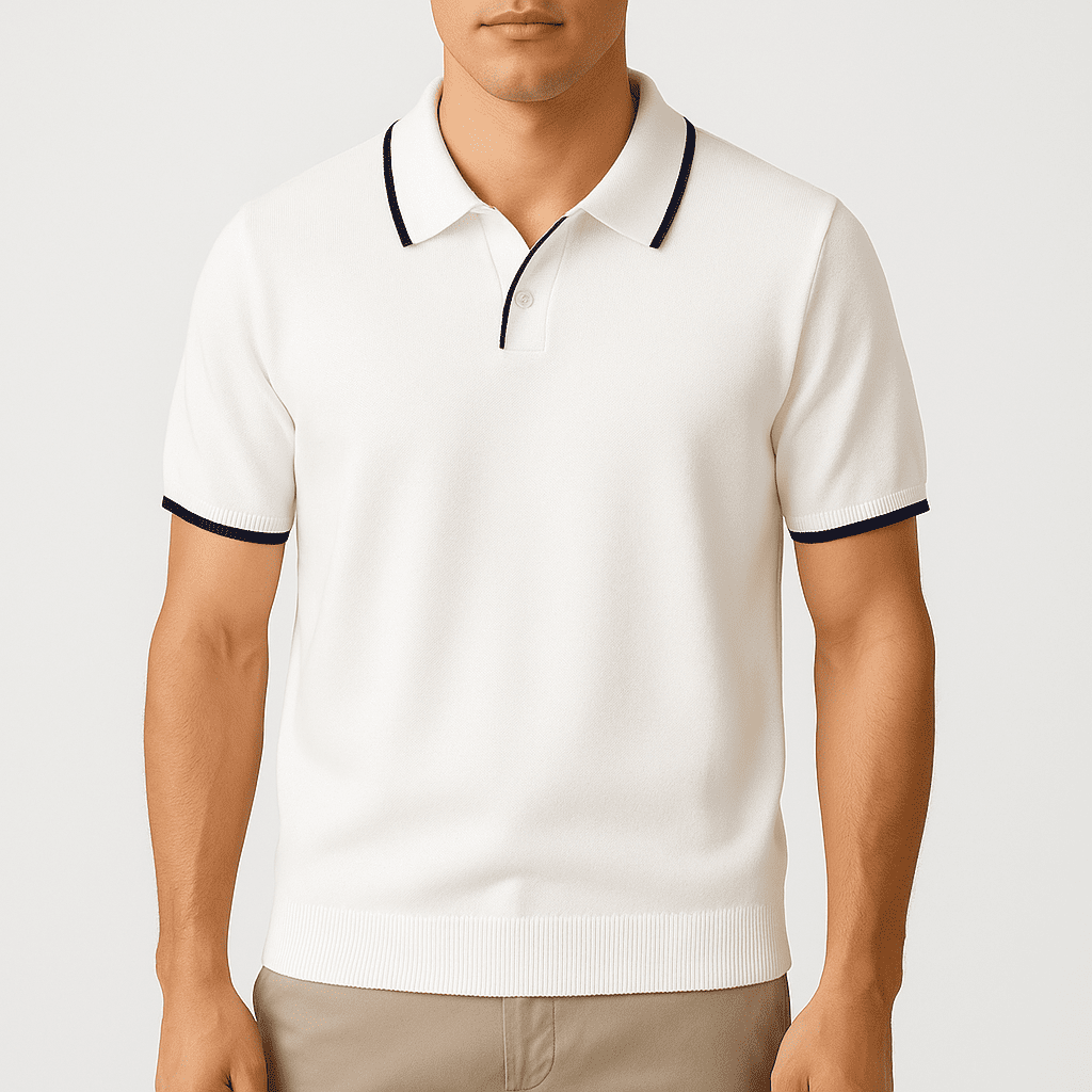 Soren Tailored Polo Shirt – Slim Fit with White Contrast Collar1