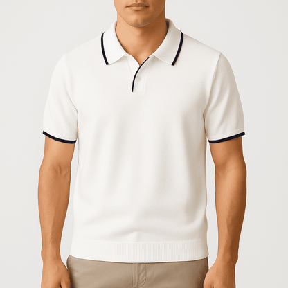 Soren Tailored Polo Shirt – Slim Fit with White Contrast Collar1